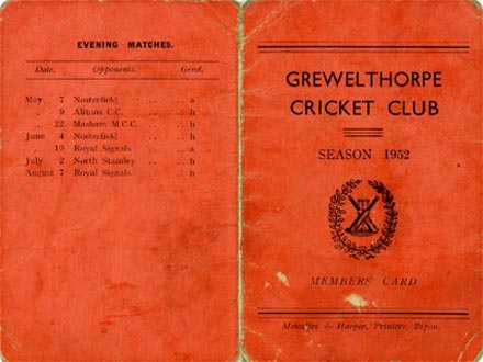 1952 cricket season